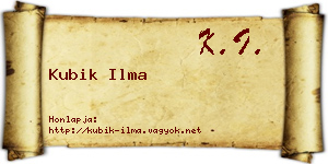 Kubik Ilma névjegykártya